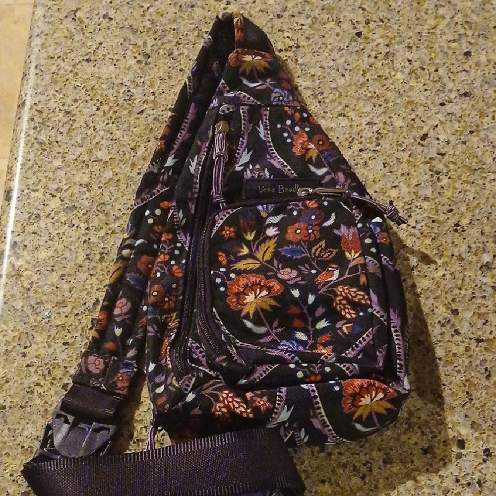 Vera Bradley Black Backpack with Intricate Design